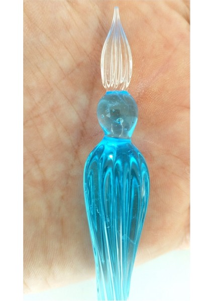 El yapımı cam kalemi, cam kalem, cam çizim kalemi, kaligrafi kalem-Turkuaz modelleri