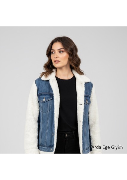 Ekru Peluş Kot Mont fiyatları