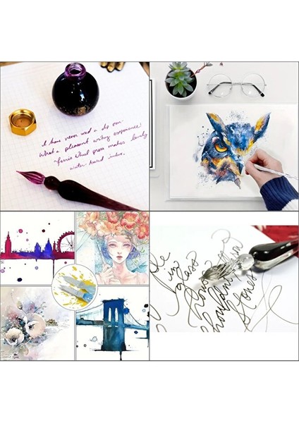 El Yapımı Cam Kalemi, Cam Kalem, Cam Çizim Kalemi, Kaligrafi Kalem-Beyefendi Siyahı fırsatları