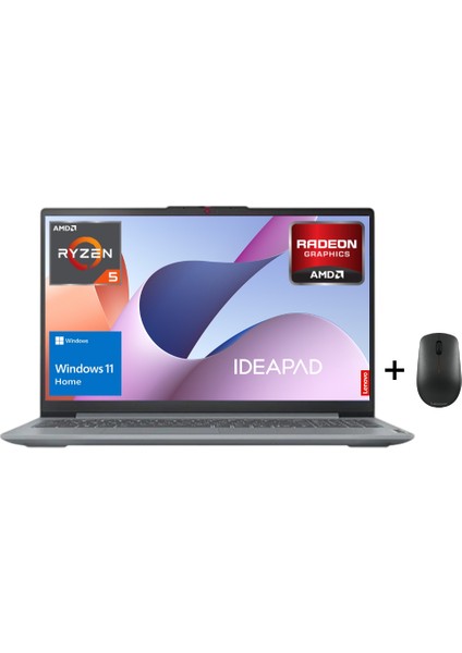 Ip Slim 3 Amd Ryzen 5 5625U 16GB 512GB SSD 15.6" Fhd Windows 11 Home Taşınabilir Bilgisayar 82XM00PWTX - Lenovo Mouse Wz5
