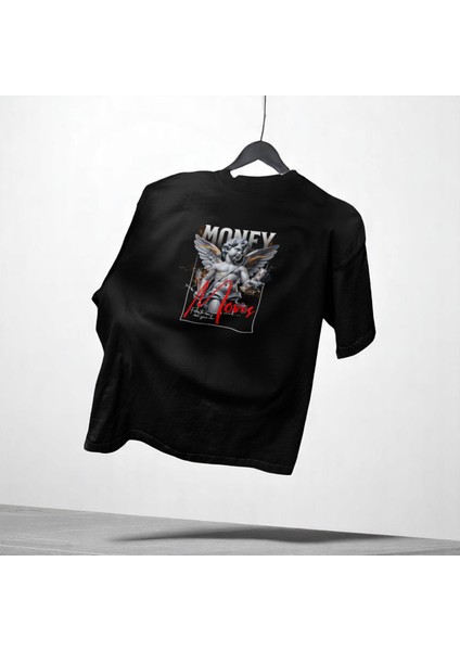 Money Moves Baskılı Siyah Oversize Tişört fiyatları