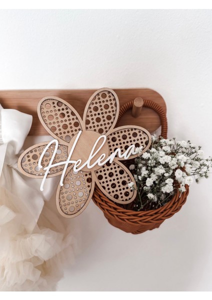 Dekoratif Ahşap Isimli Bebek Hediyelik - Hazeran Papatya Temalı Bohem - Iskandinav Çocuk Odası Dekor fırsatları