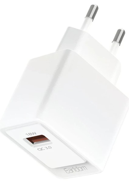 EU45 18W USB Qc 3.0 Çıkışlı ve USB To Lightning Kablolu Pd Hızlı Şarj Cihazı - Beyaz indirimleri