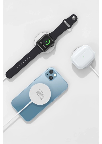 WC68 3in1 15W Kablosuz Şarj Aleti - Beyaz