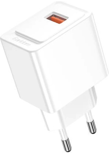 EU45 18W USB Qc 3.0 Çıkışlı ve USB To Type-C Kablolu Pd Hızlı Şarj Cihazı - Beyaz fırsatları