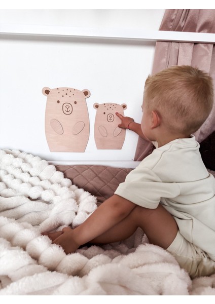 Ahşap Ayılar Çocuk ve Bebek Odası Iskandinav Duvar Dekoru fırsatları