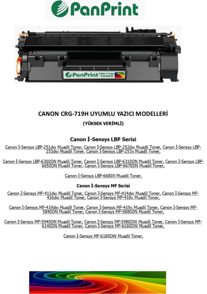 Canon I-Sensys MF-414DW Muadil Toner (Yüksek Kapasiteli) 6500 Sf. fiyatları