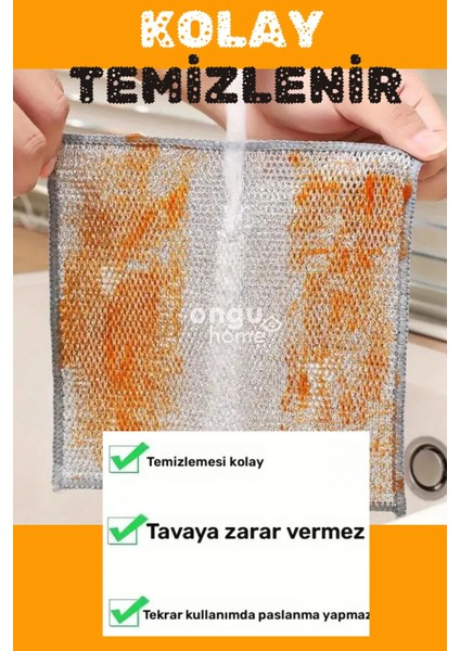 10 Adet Inox Telli Bulaşık Bezi Mutfak Banyo Bezi Çift Katmanlı Kir Pas Sökücü Temizlik Bezi fiyatları