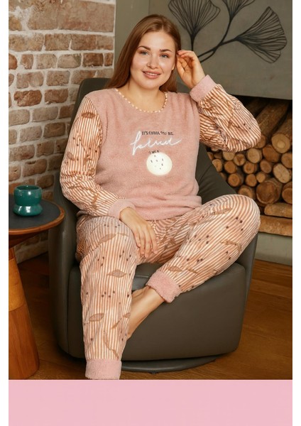 Kadın Büyük Beden Polar Pijama Takımı – Yumuşak ve Sıcak 14220 indirimleri