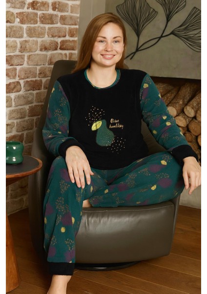 Kadın Büyük Beden Polar Pijama Takımı – Yumuşak ve Sıcak 14226