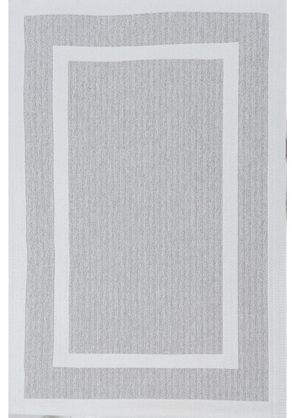 Jüt Sisal Cotton 0436G Gri-Beyaz Silinebilir Leke Tutmaz Kolay Temizlenen Mutfak-Koridor-Antre