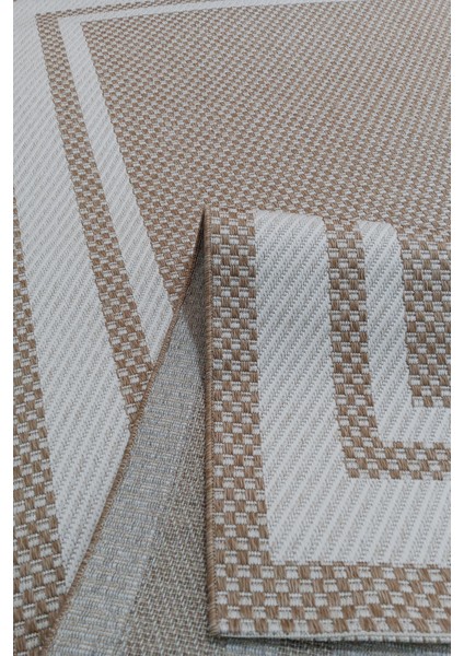 Jüt Sisal Cotton 0404G Kahverengi Silinebilir Leke Tutmaz Kolay Temizlenen Mutfak-Koridor-Antre modelleri