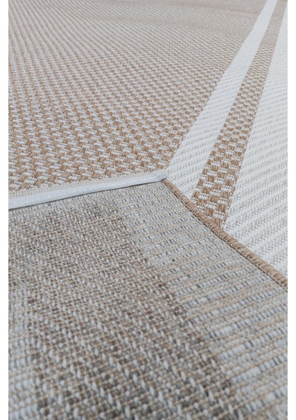 Jüt Sisal Cotton 0404G Kahverengi Silinebilir Leke Tutmaz Kolay Temizlenen Mutfak-Koridor-Antre fırsatları