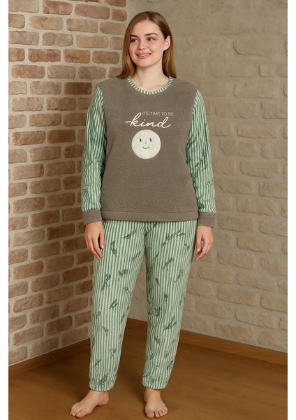 “kadın Büyük Beden Polar Pijama Takımı – Yumuşak ve Sıcak 14219 fırsatları