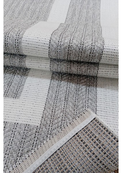 Jüt Sisal Cotton 0436G Gri-Beyaz Silinebilir Leke Tutmaz Kolay Temizlenen Mutfak-Koridor-Antre fırsatları