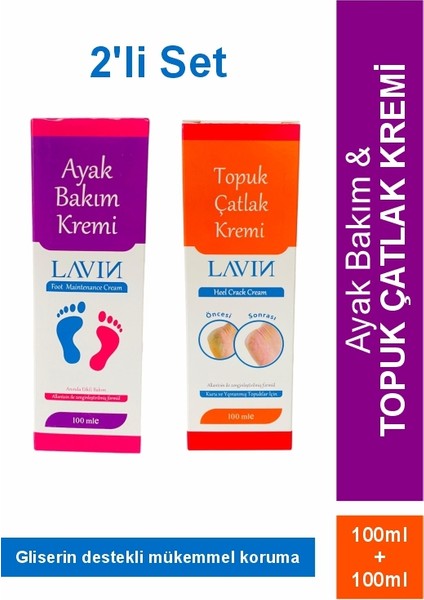Ayak Bakım ve Topuk Çatlak Kremi 100 ml + 100 ml 2'li Set Anında Etkili