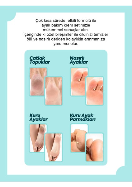 Ayak Bakım ve Topuk Çatlak Kremi 100 ml + 100 ml 2'li Set Anında Etkili fırsatları
