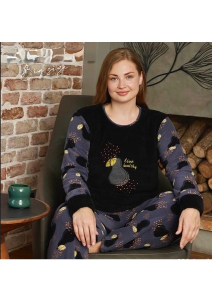 Kadın Büyük Beden Polar Pijama Takımı – Yumuşak ve Sıcak 14225 modelleri