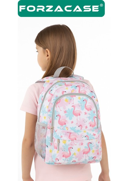 3 Bölmeli Askılı Çocuk Okul Çantası ve Kalemlik Seti Flamingo Tasarım Sırt Çanta - FC1110 fırsatları