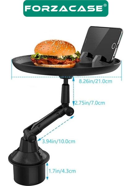 Araç Içi Bardaklıktan Monte Ayarlanabilir Yiyecek Içecek Sehpası ve Telefon Tutucu - FC1094 indirimleri