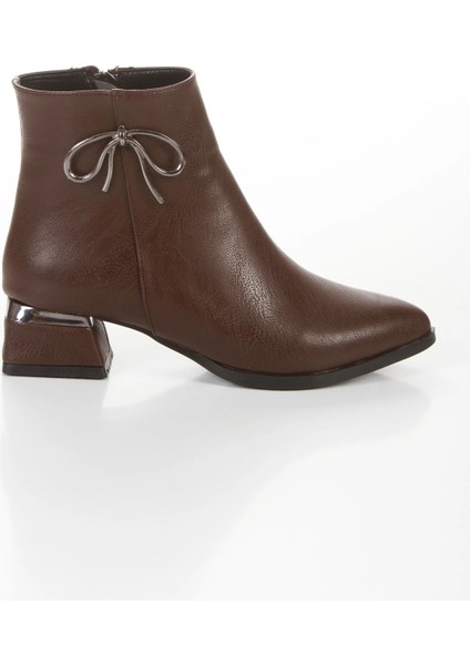 Kadın Tarz Topuklu Sivri Burunlu Bot Kahverengi fiyatları