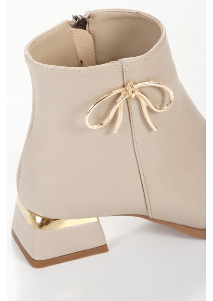 Kadın Tarz Topuklu Sivri Burunlu Bot Bej indirimleri