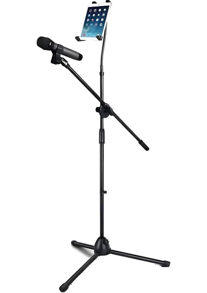 Tablet Tutuculu 360 Döner Profesyonel Metal Mikrofon Standı 140 cm - FC1077