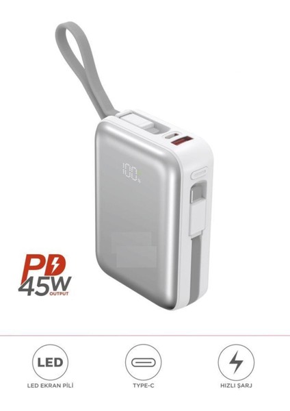1028 20000 Mah Type-C Lightning 45 W Süper Hızlı Şarj Powerbank