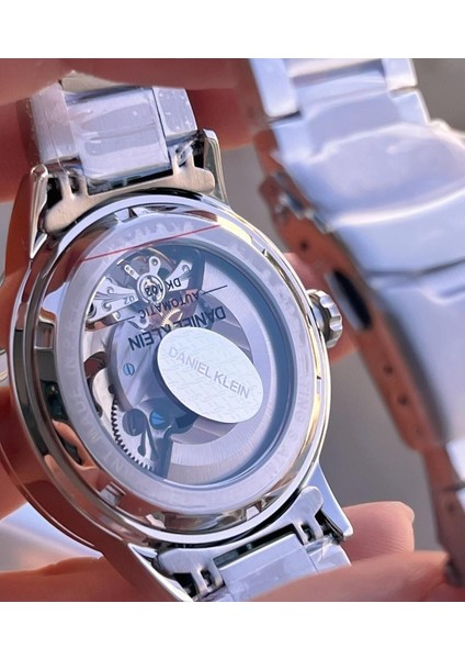 DKE.1.14043.2 Siyah Gümüş Skeleton Ay Güneş Takvimli Çelik Kordonlu Otomatik Erkek Kol Saati fırsatları