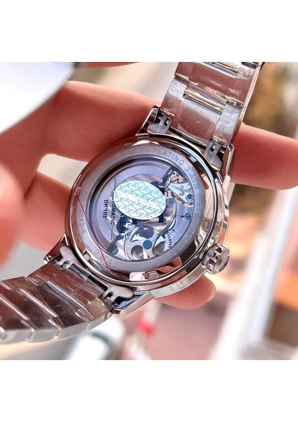 DKE.1.14043.4 Yeşil Gold Gümüş Skeleton Ay Güneş Takvimli Çelik Kordonlu Otomatik Erkek Kol Saati fırsatları