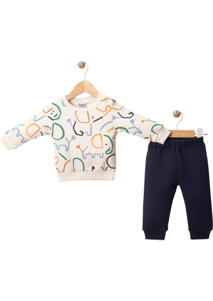 Fil Baskılı Erkek Bebek Takım