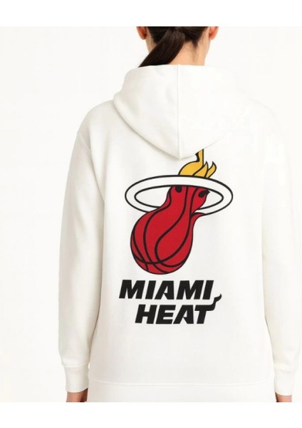 Mdb Üç Iplik Kapüşonlu Ön ve Arka Baskılı Weathirt Hoodie Beyaz modelleri