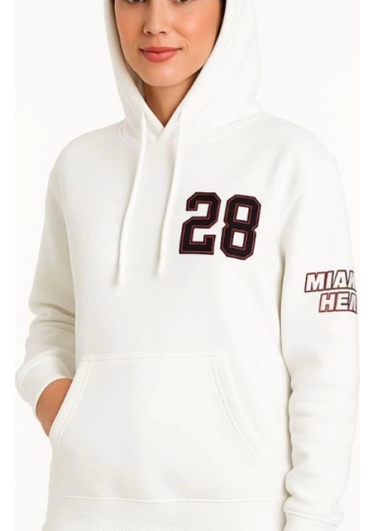 Mdb Üç Iplik Kapüşonlu Ön ve Arka Baskılı Weathirt Hoodie Beyaz fırsatları