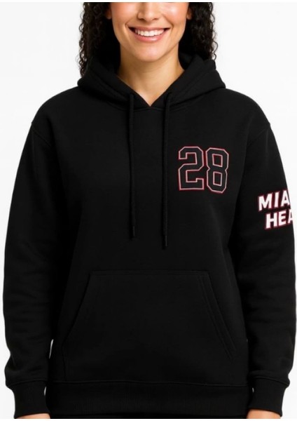 Mdb Üç Iplik Kapüşonlu Ön ve Arka Baskılı Weathirt Hoodie Iyah fiyatları