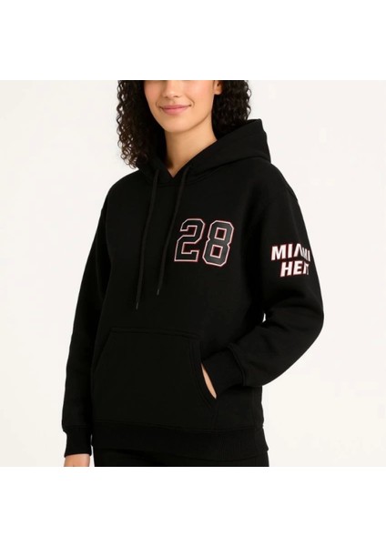 Mdb Üç Iplik Kapüşonlu Ön ve Arka Baskılı Weathirt Hoodie Iyah fırsatları
