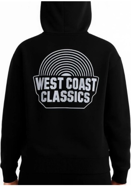 Mdb Üç Iplik Kapüşonlu Ön ve Arka Baskılı Weathirt Hoodie Iyah fırsatları