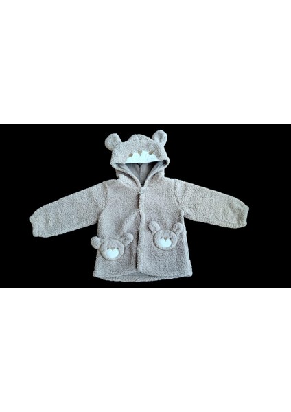 1-3 Yaş Kuzu Welsoft Kapşonlu Nakışlı Hırka modelleri