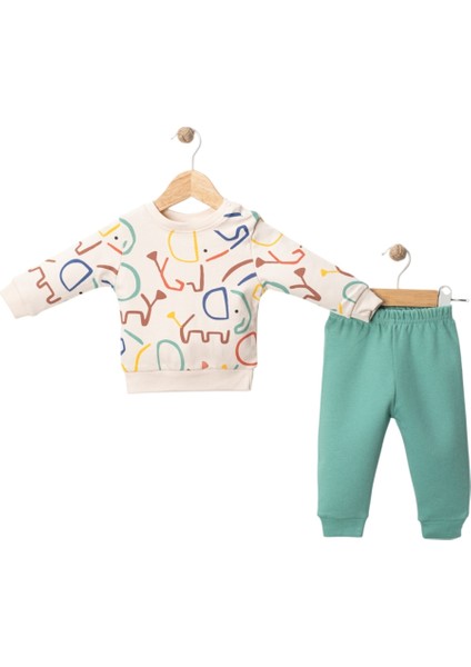 Fil Baskılı Erkek Bebek Takım