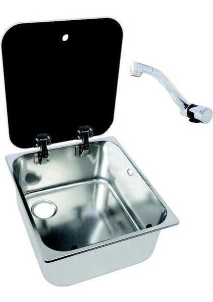 Cam Kapaklı Musluklu Evye