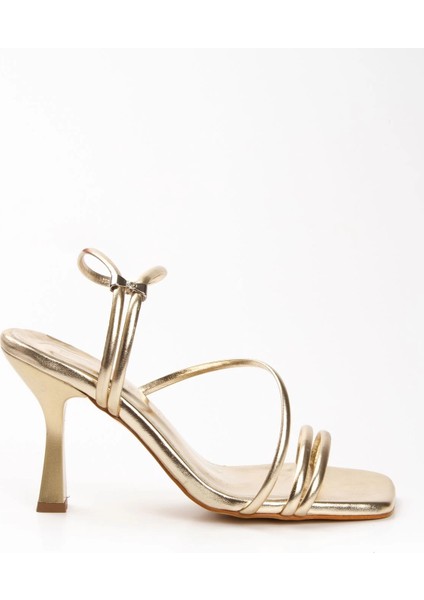 MFT Kadın Yazlık Altın Suni Deri Topuklu Ayakkabı ve Çanta Takımı Neolit Tabanlı indirimleri