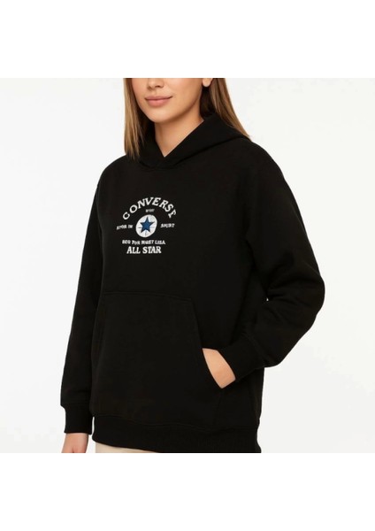 Mdb Üç Iplik Kapşonlu Ön ve Arka Baskılı Weathirt Hoodie Iyah