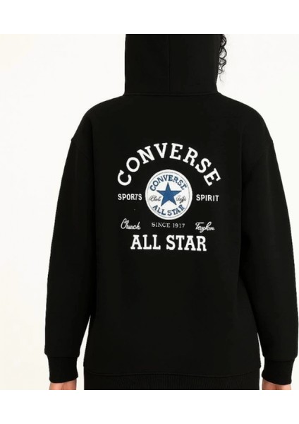 Mdb Üç Iplik Kapşonlu Ön ve Arka Baskılı Weathirt Hoodie Iyah modelleri