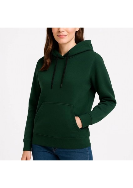 Mdb Üç Iplik Kapüşonlu Kanguru Çepli Weathirt Hoodie Haki