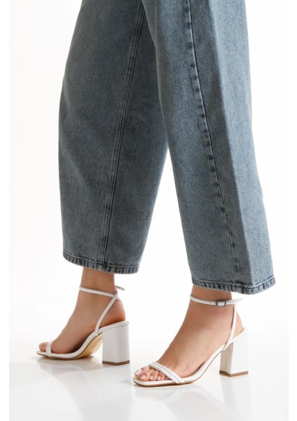 Kadın Kalın Topuklu Günlük Ayakkabı Beyaz indirimleri