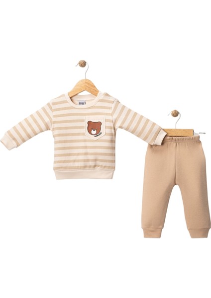 Çizgili Cepli Erkek Bebek Takım