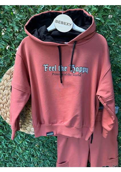 Feel The Happy Baskılı Kız Eşofman Takımı fırsatları