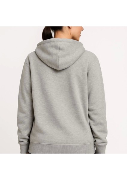 Mdb Üç Iplik Kapüşonlu Tam Fermuarlı Kanguru Çepli Weathirt Hoodie Gri fiyatları