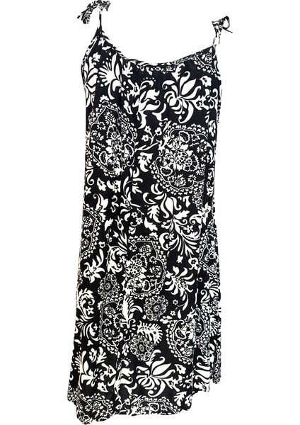 5092E Otantik Baskılı %100 Pamuk Ip Askılı Elbise fiyatları