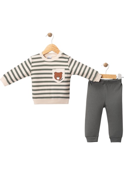 Çizgili Cepli Erkek Bebek Takım