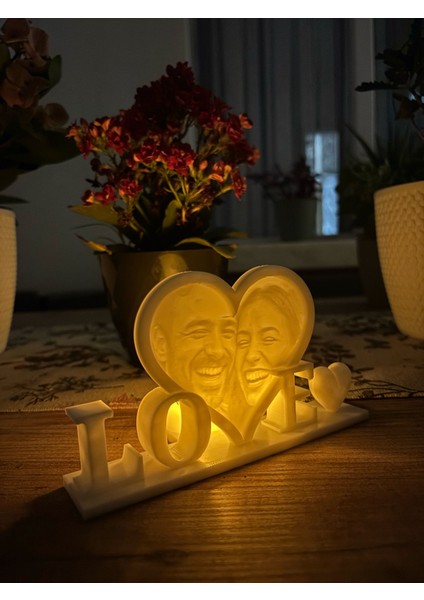 Kişiye Özel Love Yazısı Fotoğraflı-- Lithophane Baskı